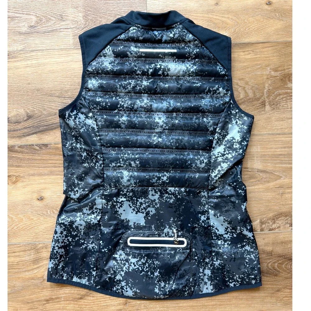 Nike Aeroloft 800 Women's M Running Vest Blue Camo Goose Down Puffer Packable